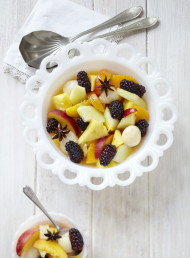 Summer Fruit Salad with Lemongrass and Star Anise Syrup 