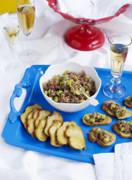 Tuna and Avocado Tartare Crostini