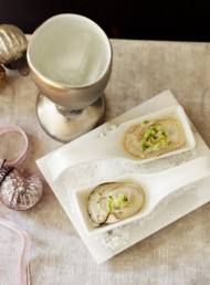 Oysters with Champagne and Shallot Dressing