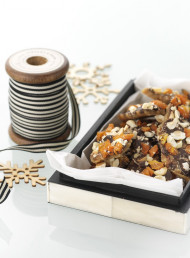 Dark Chocolate, Hazelnut and Dried Apricot Toffee