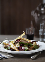 Duck and Cinnamon Pear Salad with Crispy Wontons