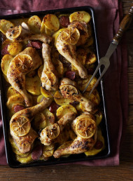 Tray-Baked Chicken with Potatoes and Chorizo
