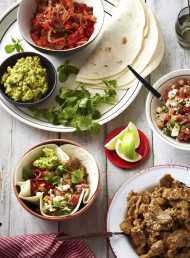 Pork Fajitas with Tomato and Feta Salsa