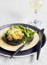 Stuffed Mushrooms Baked in Silverbeet Leaves