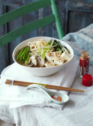 Miso Soup with Udon Noodles and Togarashi
