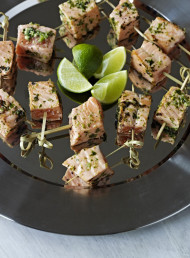 Salmon and Pesto Skewers