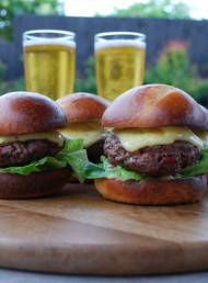 Beef, Bacon and Mustard Burgers with Buttermilk Buns