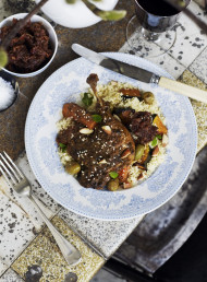Pumpkin Couscous with Date and Pomegranate Chutney