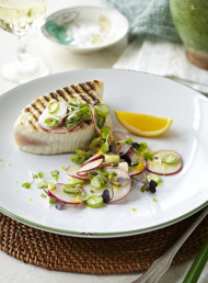 Radish and Spring Onion Rmoulade on Tuna