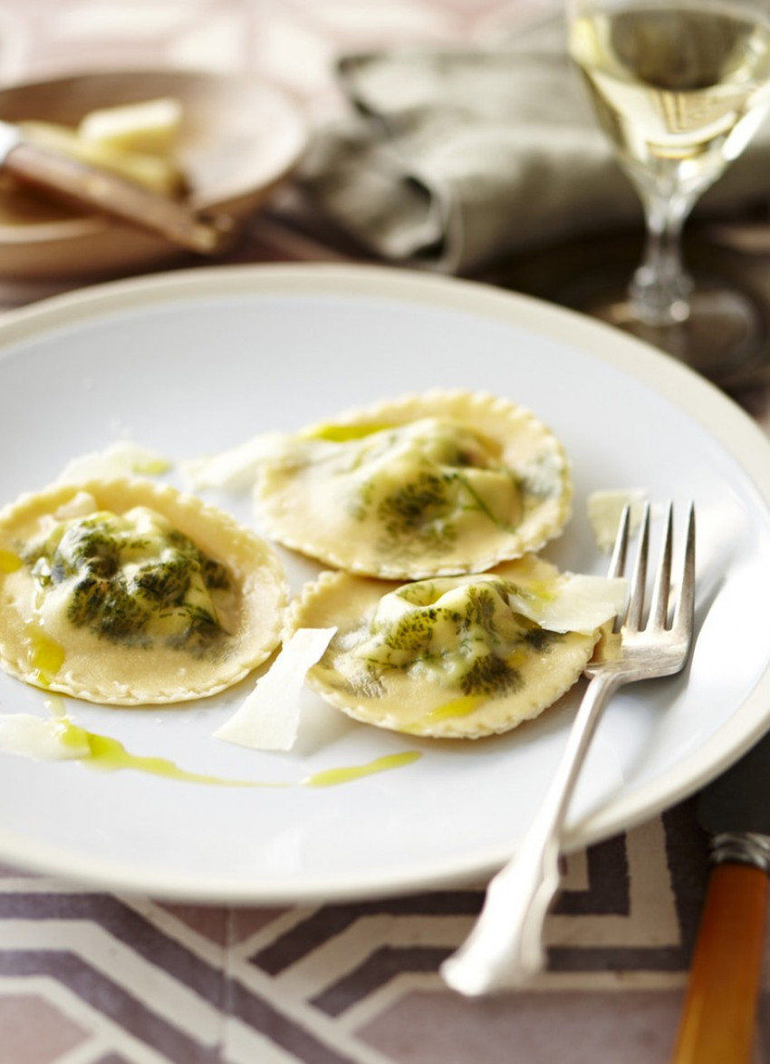 Pea, Preserved Lemon and Chorizo Ravioli