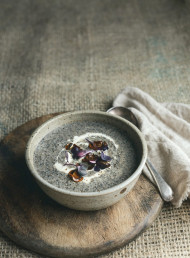 Sunday Night Portobello Mushroom Soup with Gruyere and Onion Jam Toasties