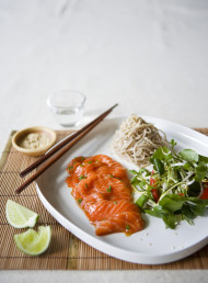 Raw Salmon and Watercress Salad
