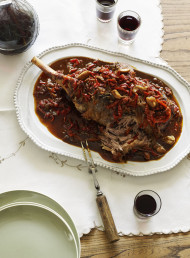 Braised Leg of Lamb with Capsicums
