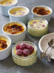 Vanilla and Raspberry Baked Custards
