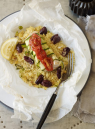 Steamed Fish and Couscous Parcels