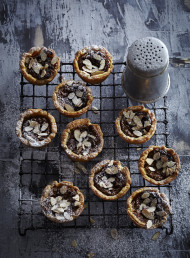 Milk Chocolate and Coffee Custard Almond Tarts