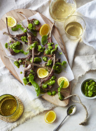 Rack of Lamb with Crushed Broad Bean and Basil Salsa