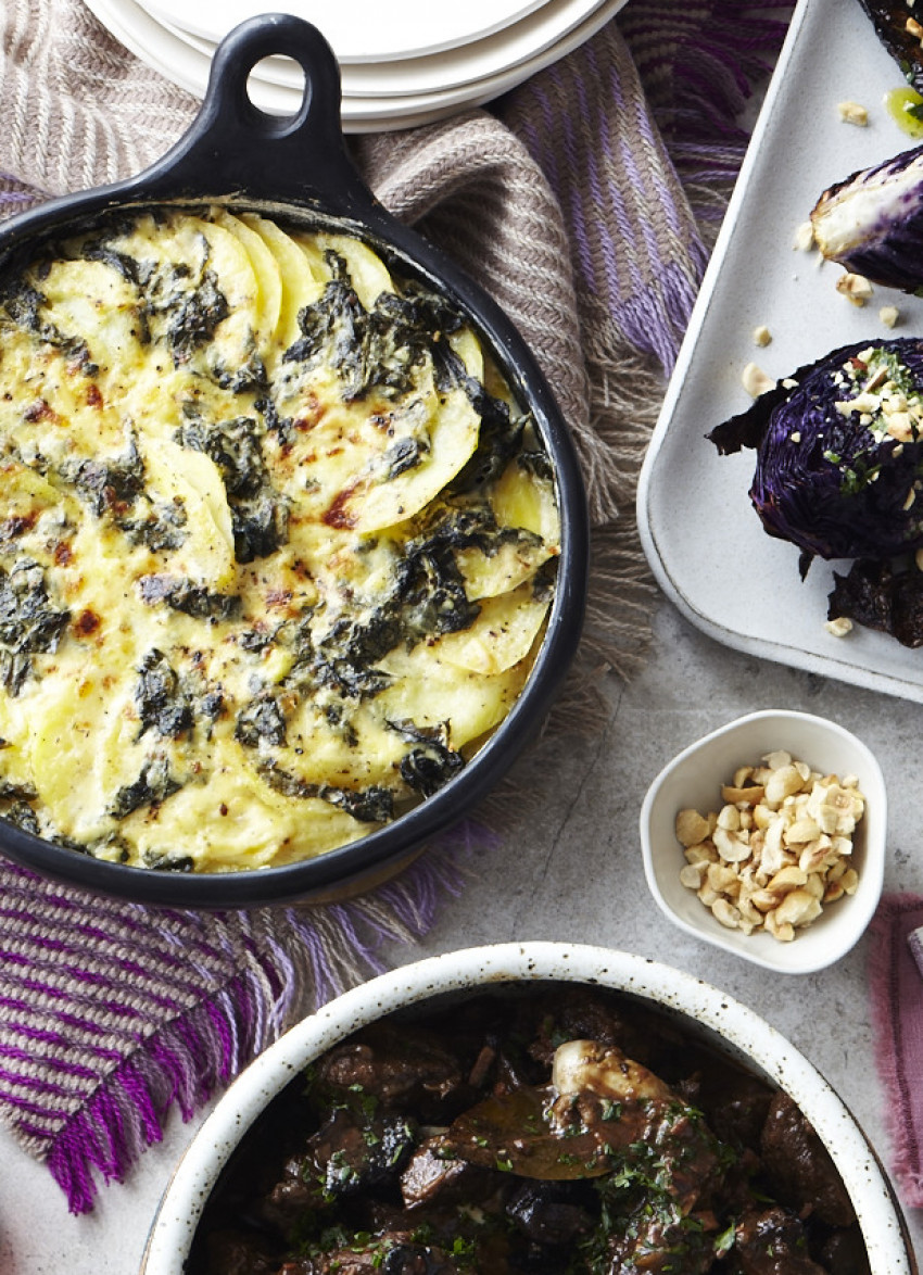 Potato and Silverbeet Gratin
