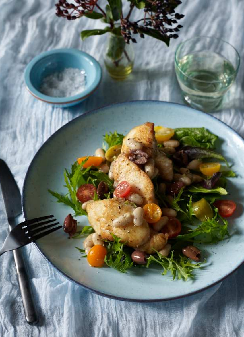 Fish with White Beans and Olives