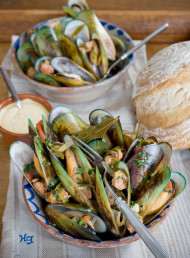 Mussels with Chorizo and Lemon Aioli