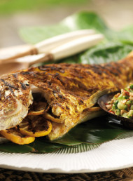 Whole Grilled Fish with a Cashew Nut and Cucumber Dressing