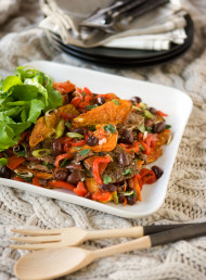 Paillard of Beef with Olive and Tomato Salad