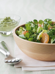Mixed Greens and Grapefruit Salad with Avocado Dressing