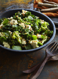 Roast Broccoli with Spelt, Kale and Ricotta