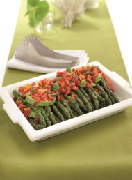 Asparagus with Tomato and Avocado Dressing