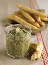 Aubergine Caviar with Fennel Grissini