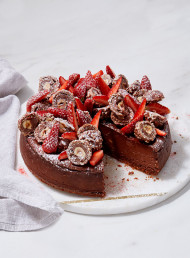 Baked Dark Chocolate and Hazelnut Cheesecake