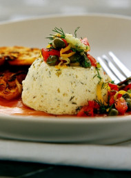 Baked Ricotta with Smoked Salmon and Caper Salsa