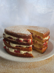 Balsamic Strawberries and Cream Cake