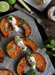 Miso Roasted Pumpkin with Cashew and Lime Cream