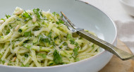 Zucchini Pasta with Mozzarella, Lemon and Garlic Butter