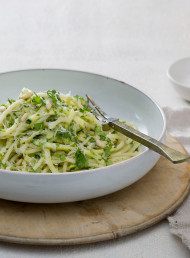 Zucchini Pasta with Mozzarella, Lemon and Garlic Butter