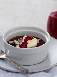 Molten Chocolate, Hazelnut and Raspberry Puddings (GF)