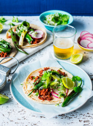 Charred Spring Onion and Chorizo Tacos