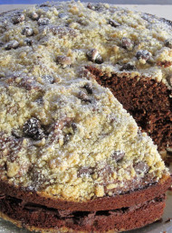 Chocolate Ganache Crumb Cake