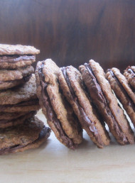 Chocolate Oat Crisps with Bourbon Chocolate Ganache
