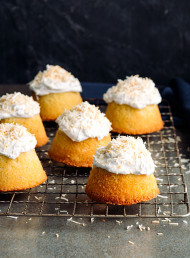 Coconut and Lime Curd Cakes with Whipped Coconut Frosting