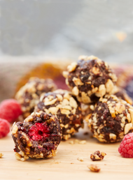 Dark Chocolate, Hazelnut and Raspberry Balls