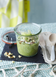 Chilled Avocado, Cucumber and Melon Soup