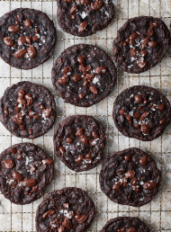 Double Chocolate, Sea Salt and Roasted Peanut Cookies 