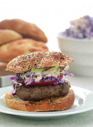 Hamburgers with Honey Mustard Coleslaw
