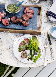 Onglet Steak with Herb and Horseradish Salsa