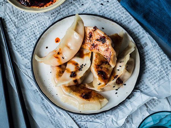 dumplings with chilli oil