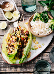 Rump Steak Kebabs with Fresh Pineapple Salsa