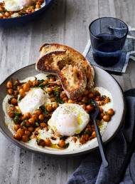 Herbed Chickpeas, Yoghurt and Poached Eggs