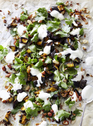 Eggplant and Peanut Salad with Herb Yoghurt Dressing